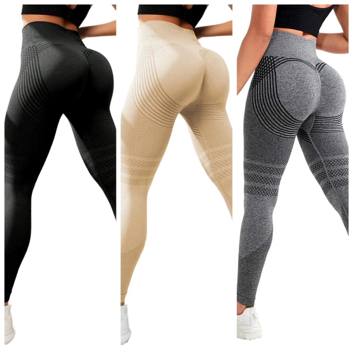 Sculpting Seamless Booty Lift Leggings - High Waisted Gym Tights.